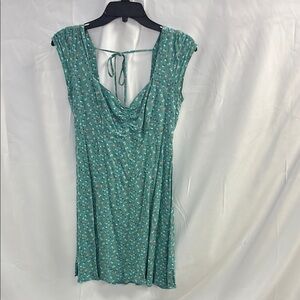 Aeropostale Green Backless Sundress with Floral Design